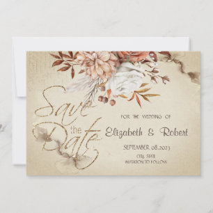Chic Watercolor Autumn Blume Save the Date