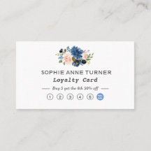 Chic Watercolor Blue Blumen Beruflich Business