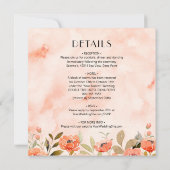 Chic Watercolor Blues Hochzeit in einem Einladung (Rückseite)