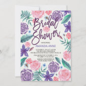 Chic Watercolor Blume Bridal Dusche Einladung (Vorderseite)