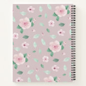 Chic Watercolor-Blume Monogramm Notizblock (Rückseite)