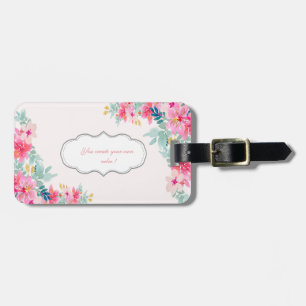 Chic Watercolor-Blume, Motivierend Meldung Gepäckanhänger