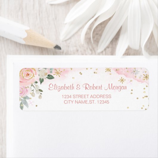 Chic Watercolor Blume Schneeflocken (Insitu)