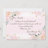 Chic Watercolor Blume Schneeflocken Bridesmaid Einladung (Rückseite)