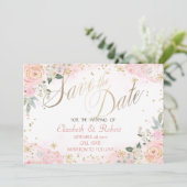Chic Watercolor Blume Schneeflocken Save The Date (Stehend Vorderseite)