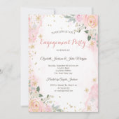 Chic Watercolor Blume Schneeflocken Verlobung Einladung (Vorderseite)