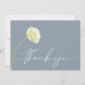 Chic Watercolor Blume Wedding Foto Dankeskarte (Vorderseite)
