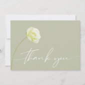 Chic Watercolor Blume Wedding Foto Dankeskarte (Vorderseite)