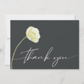Chic Watercolor Blume Wedding Foto Dankeskarte (Vorderseite)