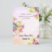 Chic Watercolor Blume Wedding Tischnummer Escort (Stehend Vorderseite)