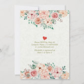 Chic Watercolor Blumenbrunch Bubbly Brautparty Einladung (Rückseite)