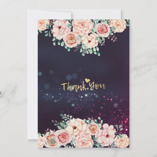 Chic Watercolor Blumenbrunch Bubbly Brautparty Einladung (Rückseite)