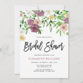 Chic Watercolor Blumengarten Brautparty Einladung (Vorderseite)