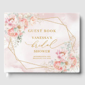 Chic Watercolor Blush Gold Rose Brautparty Gästebuch (Vorderseite)