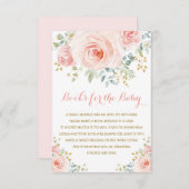 Chic Watercolor Blush Pink Floral Girl Babydusche Begleitkarte (Vorne/Hinten)