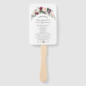 Chic Watercolor Blush Pink Floral Wedding Programm Fächer (Vorderseite)