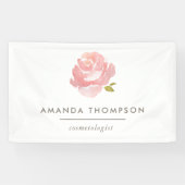 Chic Watercolor Blush Pink Rose Banner (Horizontal)