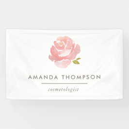 Chic Watercolor Blush Pink Rose Banner