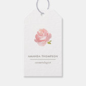 Chic Watercolor Blush Pink Rose Geschenkanhänger (Vorderseite)
