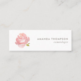 Chic Watercolor Blush Pink Rose Mini Visitenkarte