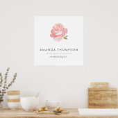 Chic Watercolor Blush Pink Rose Poster (Küche)