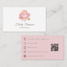 Chic Watercolor Blush Pink Rose QR Code
