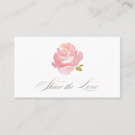 Chic Watercolor Blush Pink Rose Referenz Empfehlungskarte