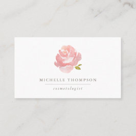 Chic Watercolor Blush Pink Rose Visitenkarte