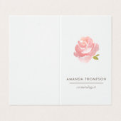 Chic Watercolor Blush Pink Rose Visitenkarten (Außenseite Aufgefaltet)