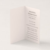 Chic Watercolor Blush Pink Rose Visitenkarten (Innenseite)