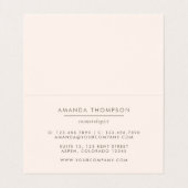 Chic Watercolor Blush Pink Rose Visitenkarten (Innenseite Aufgefaltet)