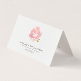 Chic Watercolor Blush Pink Rose Visitenkarten