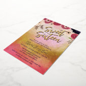 Chic Watercolor Blütencreme Sweet 16 Foil Einladun Folieneinladung (Gedreht)