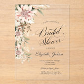 Chic Watercolor Boho Blume Brautparty Acryleinladungen (Vorderseite)