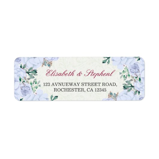 Chic Watercolor Botanical Floral Wedding Address (Vorne)