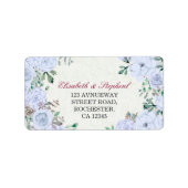Chic Watercolor Botanical Floral Wedding Address Adressaufkleber (Vorne)
