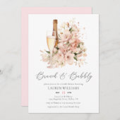 Chic Watercolor Brunch und Bubbly Brautparty Einladung (Vorne/Hinten)