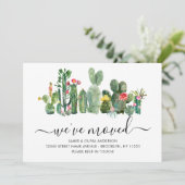 Chic Watercolor Cactus we moved new Zuhause Moving Ankündigung (Stehend Vorderseite)