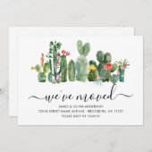 Chic Watercolor Cactus we moved new Zuhause Moving Ankündigung (Vorne/Hinten)