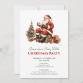 Chic Watercolor Christmas Scene Holiday Invitation Einladung (Vorderseite)
