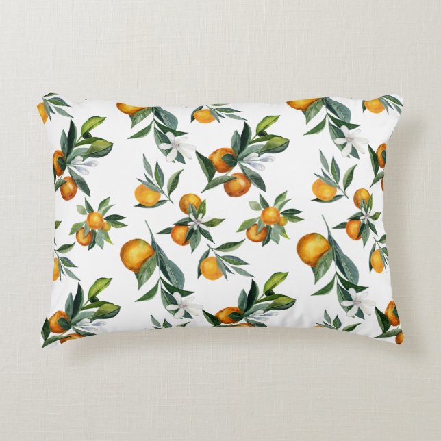 Chic Watercolor Citrus Print Dekokissen (Vorderseite)