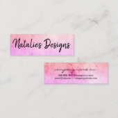 Chic Watercolor Cursive Handschriftlich Mini Visitenkarte (Vorne/Hinten)