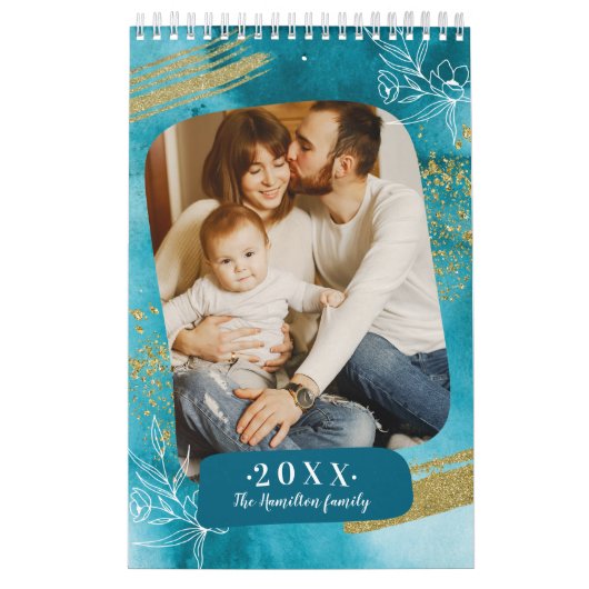 Chic Watercolor Custom Foto 2022 Kalender (Titelbild)