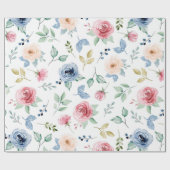 Chic Watercolor Delicate Blume Folientafel Geschenkpapier (Flach)