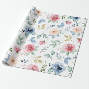 Chic Watercolor Delicate Blume Folientafel Geschenkpapier