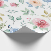 Chic Watercolor Delicate Blume Folientafel Geschenkpapier (Ecke)