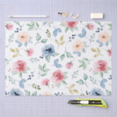 Chic Watercolor Delicate Blume Folientafel Seidenpapier (Handwerk)