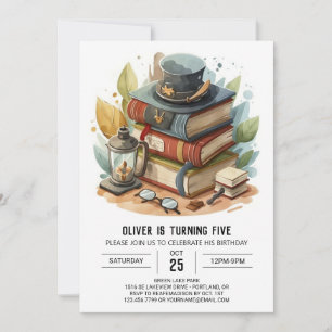 Chic Watercolor Detektiv Geburtstag Einladung
