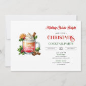 Chic Watercolor editable Christmas cocktails party Einladung (Vorderseite)