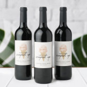 Chic Watercolor-Eiscreme-Brautparty Weinetikett